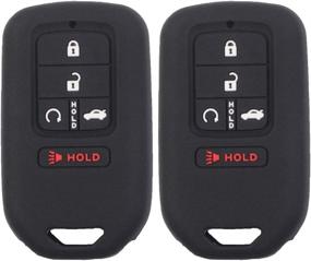 img 3 attached to Btopars 2pcs 5 Buttons Black Silicone Smart Key Fob Cover Case Skin Protector Bag - Honda 2019 2020 2021 Civic Accord Pilot CR-V CRV Insight Passport Key Remote A2C81642600