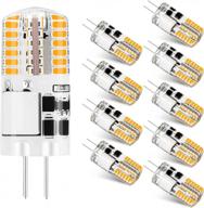 10-pack g4 led bulb bi-pin base 2w ac/dc 12v daylight white 6000k - equivalent to 20w halogen, non-dimmable t3 energy saving home landscape light lamps логотип