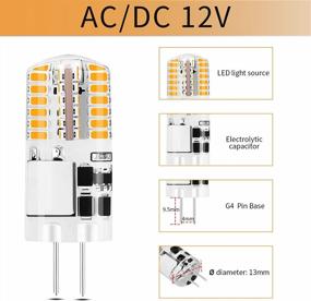 img 2 attached to 10-Pack G4 LED Bulb Bi-Pin Base 2W AC/DC 12V Daylight White 6000K - Equivalent To 20W Halogen, Non-Dimmable T3 Energy Saving Home Landscape Light Lamps