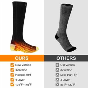 img 1 attached to Rechargeable Heated Socks 5000MAh - Battery Powered Winter Foot Warmers For Men & Women Skiing, Hunting, Camping & Fishing
