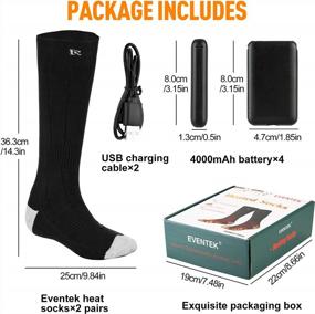 img 3 attached to Rechargeable Heated Socks 5000MAh - Battery Powered Winter Foot Warmers For Men & Women Skiing, Hunting, Camping & Fishing