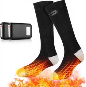 img 4 attached to Rechargeable Heated Socks 5000MAh - Battery Powered Winter Foot Warmers For Men & Women Skiing, Hunting, Camping & Fishing