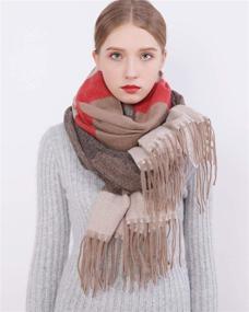 img 2 attached to 🧣 Cashmere Pashmina Blanket Oversized Scarves: Must-Have Women's Accessories by Scarves & Wraps