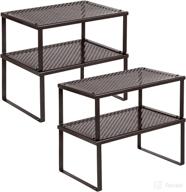 🔧 songmics stackable and expandable metal shelf organizers for kitchen, set of 4, brown - ukcs06br logo