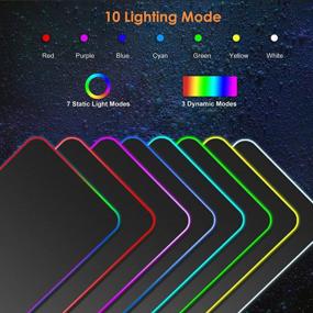 img 2 attached to KTRIO RGB Large Gaming Mouse Pad With Stitched Edges, LED Extended Mousepad With Superior Micro-Weave Cloth, Non-Slip Base, Water Resist Keyboard Pad, Desk Pad For Gamer, Office & Home, 35.4 X 15.7 In