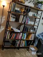img 1 attached to IRONCK Industrial Bookshelf Double Wide 6-Tier, Open Large Bookcase, Wood And Metal Bookshelves For Home Office, Easy Assembly review by Fritz Marrero