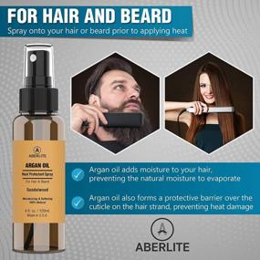img 3 attached to Aberlite Argan Oil Heat Shield Spray For Hair And Beard - Up To 450º F Thermal Protectant - 4 Oz Anti-Heat Hair Spray - Thermal Hair Protector With Argan Oil For Ultimate Hair And Beard Protection