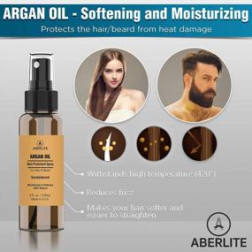 img 1 attached to Aberlite Argan Oil Heat Shield Spray For Hair And Beard - Up To 450º F Thermal Protectant - 4 Oz Anti-Heat Hair Spray - Thermal Hair Protector With Argan Oil For Ultimate Hair And Beard Protection