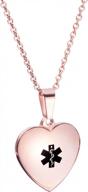 heart charm medical id alert necklaces for women with free engraving by linnalove логотип