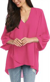 img 3 attached to Stylish And Comfortable Women'S Blouse With Puff Sleeves And Asymmetrical Hemline - Perfect For Work Or Casual Outings From BELONGSCI