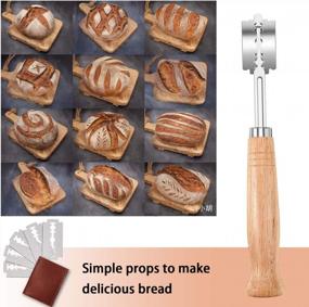 img 3 attached to Danish Dough Whisk Hand Crafted Bread Lame Set With 5 Replaceable Blades And 1 Silicone Basting Brush - Professional Scoring Tool For Baker, Best Kitchen Baking Gift