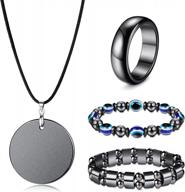 hematite jewelry set for women & men - bracelets, ring & necklace to break negative energy balance logo