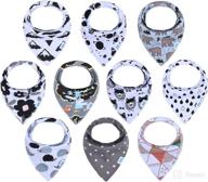 10-pack baby boys bandana drool bibs set for teething and drooling by tigababy logo