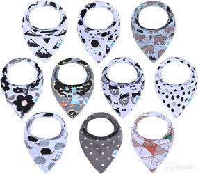 img 4 attached to 10-Pack Baby Boys Bandana Drool Bibs Set for Teething and Drooling by Tigababy