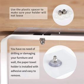 img 2 attached to Adhesive Under Cabinet Paper Towel Holder - Rustproof, Wall Mounted & No Drilling For Home Kitchen | SMARTAKE Easy Tear White