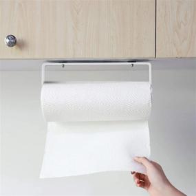 img 3 attached to Adhesive Under Cabinet Paper Towel Holder - Rustproof, Wall Mounted & No Drilling For Home Kitchen | SMARTAKE Easy Tear White