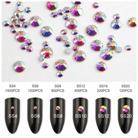 img 3 attached to Nibiru Nail Rhinestones Set With Rhinestone Glue Gel 8ML, Total 4000PCS Flatback Crystal AB Glass Stones For Nails Decoration, Super Sticky Adhesive UV Gel (Need UV Light Cure)
