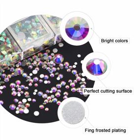 img 2 attached to Nibiru Nail Rhinestones Set With Rhinestone Glue Gel 8ML, Total 4000PCS Flatback Crystal AB Glass Stones For Nails Decoration, Super Sticky Adhesive UV Gel (Need UV Light Cure)