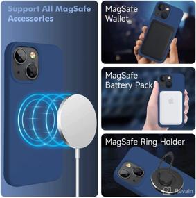 img 3 attached to Blue Kimguard Silicone Magnetic Case for iPhone 13 - Magsafe Phone Case with Microfiber Lining (6.1 inch, 2021)