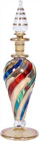 img 1 attached to Egyptian Blown Glass Perfume Bottle Decorative Miniature Genie Potion Potions Large Single