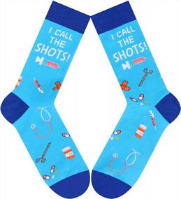 img 1 attached to SOCKFUN Funny Novelty Golf Medical Teeth Planet Poker Gift Socks For Men Nerd Genius
