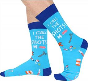 img 2 attached to SOCKFUN забавные носки для гольфа, медицинские зубы, планета покер, подарочные носки для мужчин, Nerd Genius