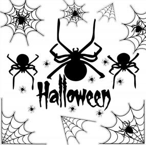 img 4 attached to Наклейки на стены на Хэллоуин для вампира, Бэтмена и вечеринки в доме с привидениями - Gibot Spiders Art Decor для спальни и гостиной