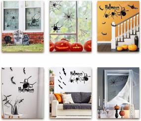 img 2 attached to Halloween Wall Decal Stickers For Vampire, Batman & Haunted House Party - Gibot Spiders Art Decor For Bedroom And Living Room