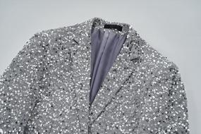 img 1 attached to UNINUKOO Men'S Sequin Blazer Jacket, Shiny Party Disco Suit Tuxedo For Nightclubs