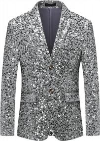 img 4 attached to UNINUKOO Men'S Sequin Blazer Jacket, Shiny Party Disco Suit Tuxedo For Nightclubs