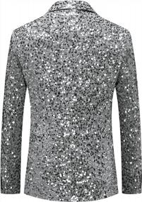 img 2 attached to UNINUKOO Men'S Sequin Blazer Jacket, Shiny Party Disco Suit Tuxedo For Nightclubs