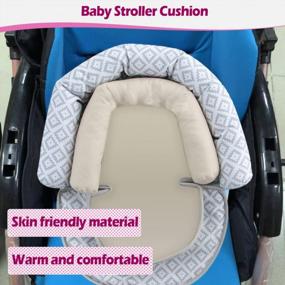 img 3 attached to KAKIBLIN Мягкая подушка для поддержки шеи для автомобильного сиденья, коляски, детской переноски - серый