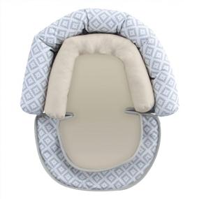 img 4 attached to KAKIBLIN Мягкая подушка для поддержки шеи для автомобильного сиденья, коляски, детской переноски - серый