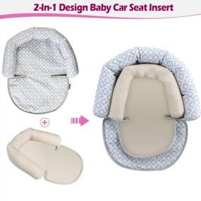 img 2 attached to KAKIBLIN Мягкая подушка для поддержки шеи для автомобильного сиденья, коляски, детской переноски - серый