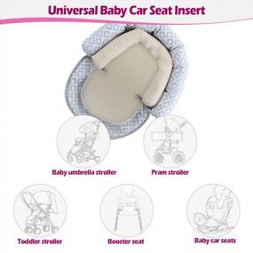img 1 attached to KAKIBLIN Мягкая подушка для поддержки шеи для автомобильного сиденья, коляски, детской переноски - серый