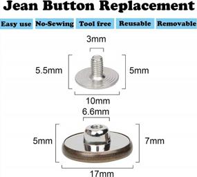 img 2 attached to 60 Pack Of 17Mm Metal Jeans Buttons For Sewing & Repairing Jeans - Easy Replaceable, No-Sew Nailess Button With Combo Thread Rivets And Screwdrivers - Perfect Fit Jean Button Replacement By J.CARP