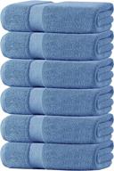 oakias 6 pack premium blue hand towels – 16 x 28 🔵 inches – 600 gsm: high absorbency & softness for gym & home use logo