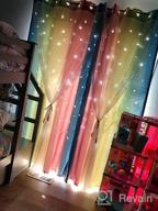 img 1 attached to Anjee Star Curtains For Kids 2 In 1 Double Layer Blackout Curtains Grommets Top Star Cutout Ombre Rainbow Curtains Sheer For Living Room Girls Bedroom 2 Panels In 52 X 84 Inch, Pink And Yellow review by Jim Plump