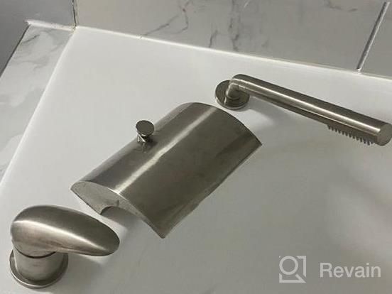 img 1 attached to Sumerain Roman Tub Faucets Brushed Nickel,Waterfall Spout For High Flow Rate,Include Valve And Trim Set review by Adam Huper