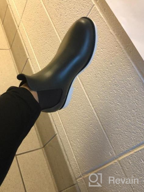 img 1 attached to 🌧️ Stay Dry and Stylish with babaka Women's Waterproof Ankle Rain Boots - Anti-Slip Chelsea Booties review by Bobby Cantu