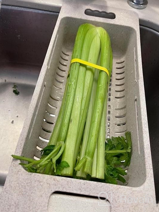 img 1 attached to MineSign'S Adjustable Over The Sink Collapsible Colander - Perfect For Fruits And Veggies In Your Kitchen review by Drake Burroughs