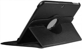 img 2 attached to Samsung Galaxy Tab 4 10.1 SM-T530NU 360° Rotating Stand Cover Case - PU Leather, Wake & Sleep Function - Black
