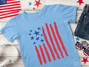 img 1 attached to Tstars USA American Flag Drawing 4th of July T-Shirts for Boys, Girls, and Kids - Patriotic Shirt