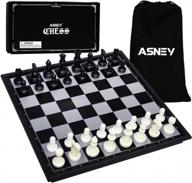portable magnetic chess set for education, travel and fun-asney travel chess set with carry bag and folding board (10 inches) logo