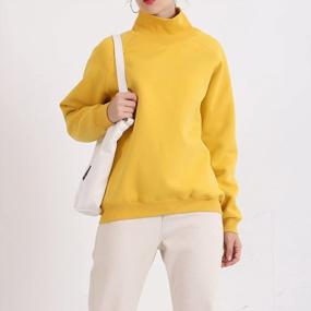 img 1 attached to Super Warm Sherpa Lined Mock Neck Sweatshirts For Women - Casual Crewneck Pullovers With Duyang Style