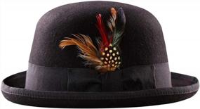 img 3 attached to Wool Derby Hat Felt Bowler Hats Church Kentucky For Men Women Mothert'S Day Gifts Costumes (Black)