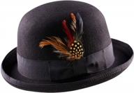 wool derby hat felt bowler hats church kentucky for men women mothert's day gifts costumes (black) logo