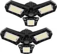 2-pack ghustar led garage light 60w - 6000lm 6500k деформируемые потолочные светильники, регулируемые многопозиционные панели и многое другое! логотип