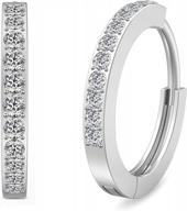 stunning sterling silver hoop earrings with cubic zirconia - perfect mother's day gift for women and girls logo