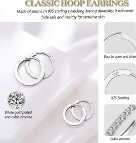 img 1 attached to Stunning Sterling Silver Hoop Earrings With Cubic Zirconia - Perfect Mother'S Day Gift For Women And Girls